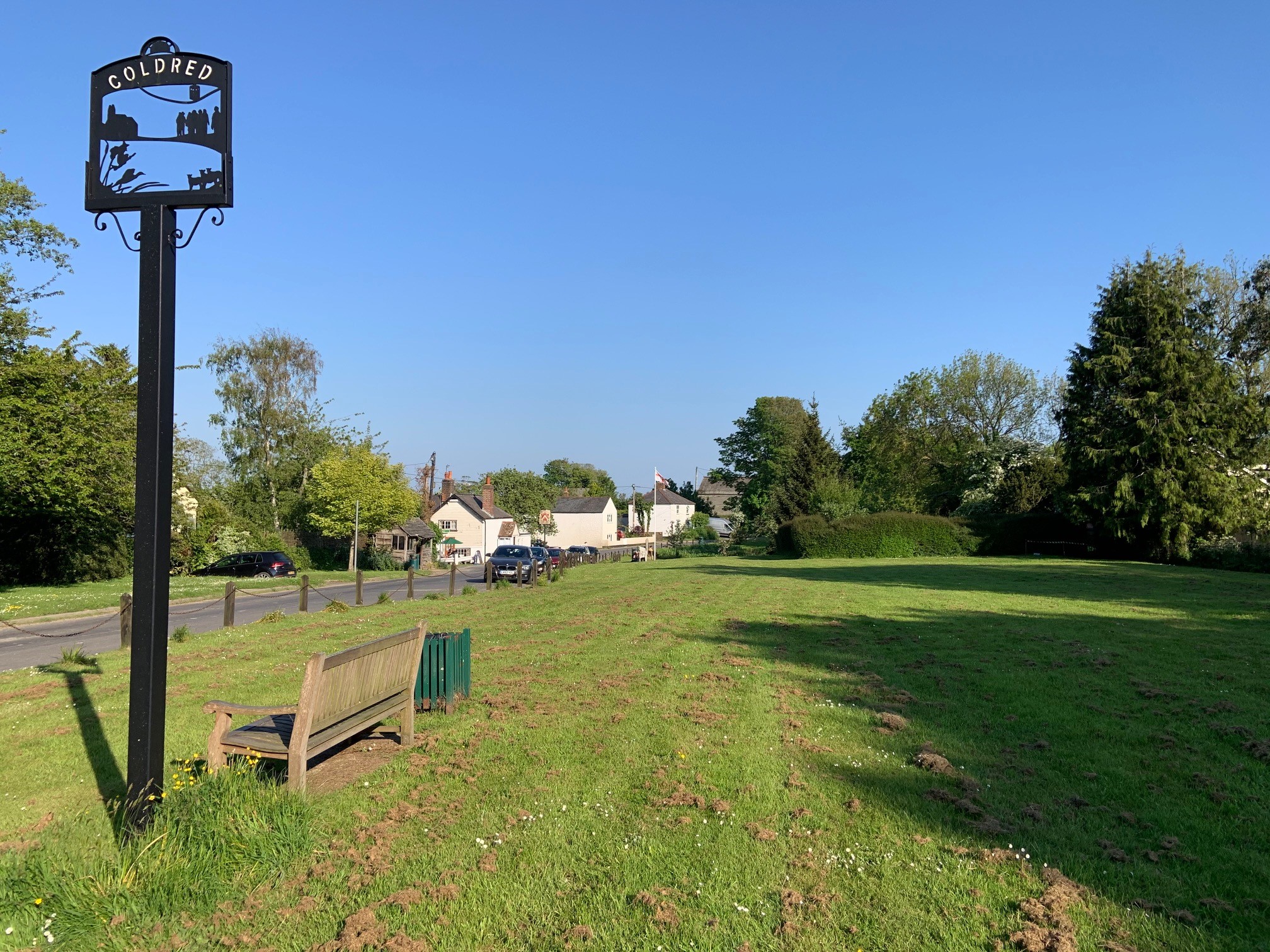 Coldred Village Green and Sign